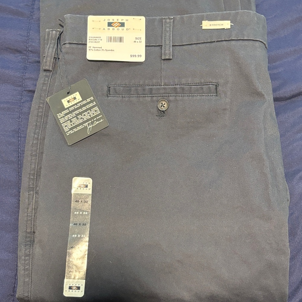 Joseph Abboud Men's Gray Chinos 46x32